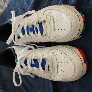 NIKE Air Force 1 Low(GS) White/Hyper Crayon SIZE 7 Y